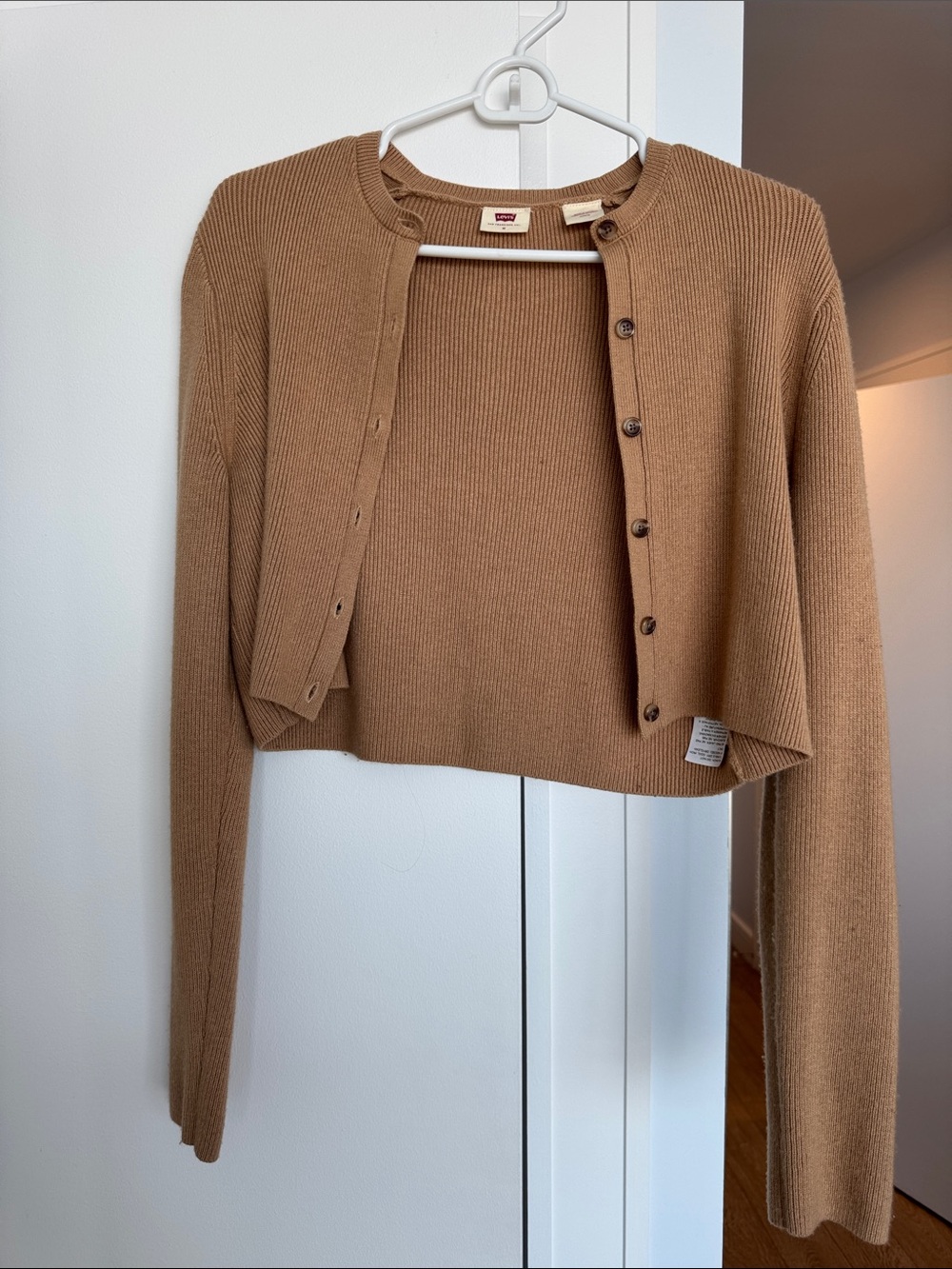Levi's Camel Brown Ribbed Sweater Top